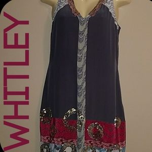 😍 100% Silk & Sequins Whitley Dress Size Small